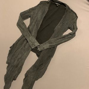 Acid washed black cardigan